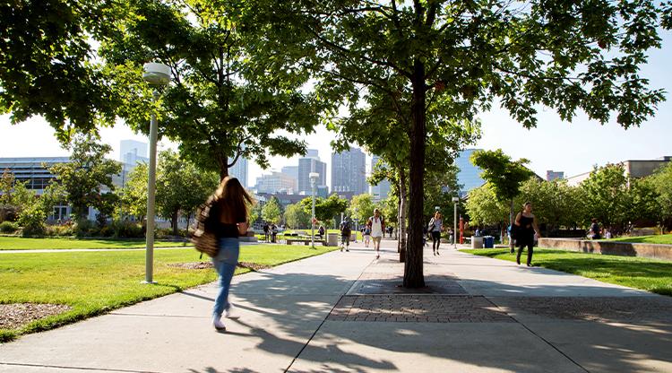 Auraria Campus on a bright summer day.